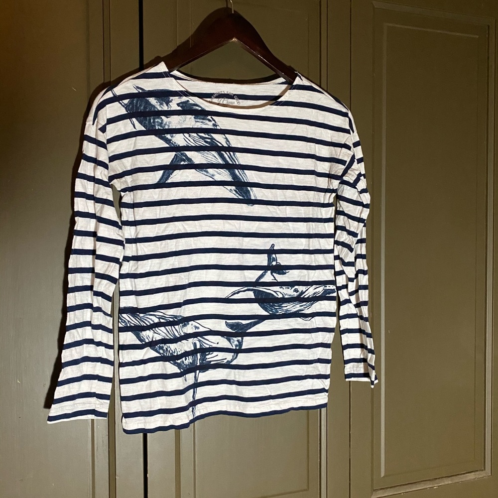 J. CREW Striped Whale Tee